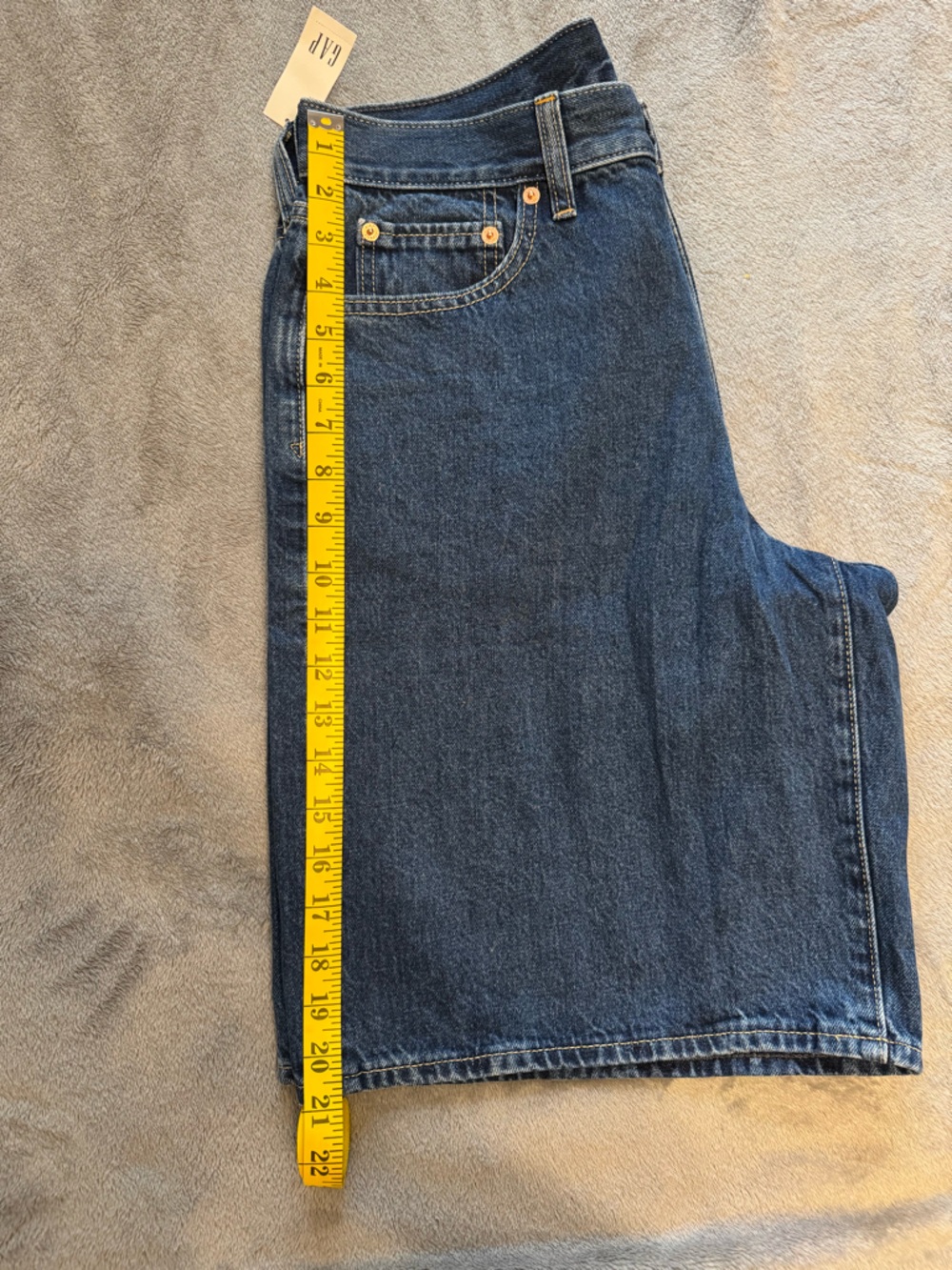 GAP Mid Rise Longline Denim Shorts - Picture 8 of 9